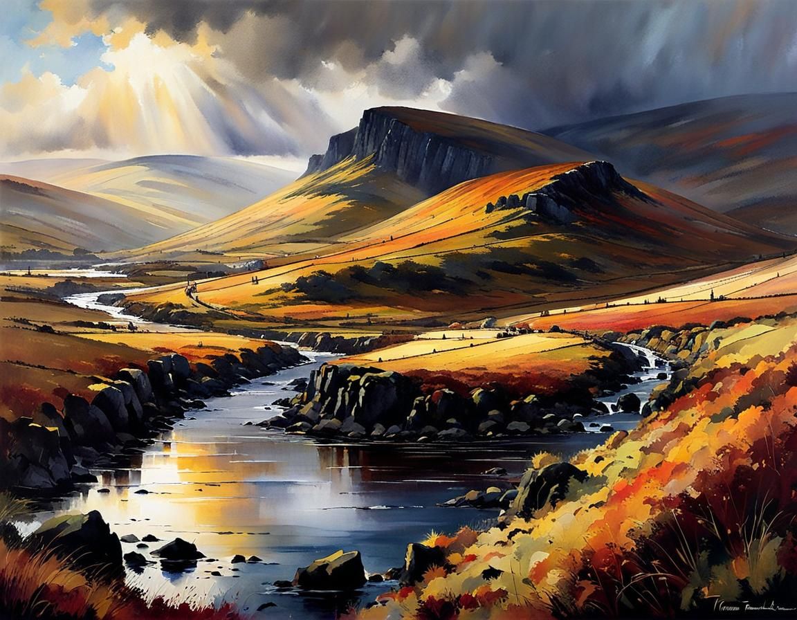Scottish Autumn Landscape Shines After the Rain