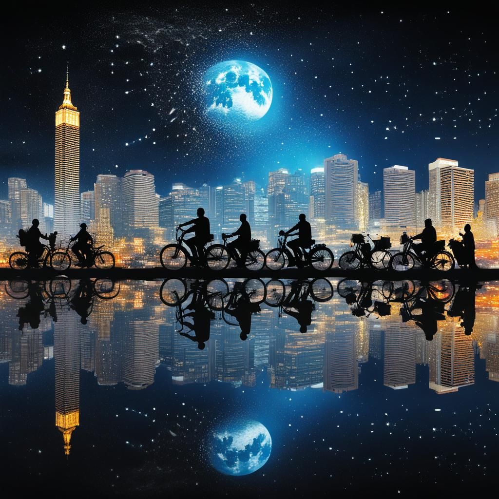 Vibrant Manila Nightlife: Double Exposure Silhouette Symphon...