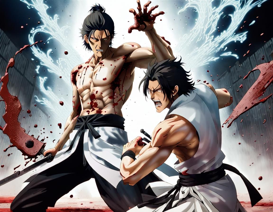 Epic Anime Battle in Futuristic Setting