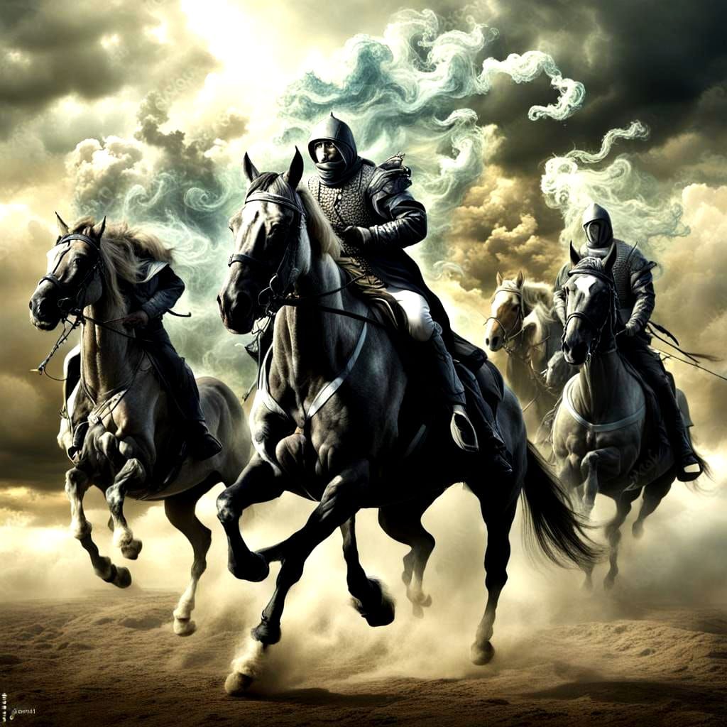 Surreal Horsemen of the Apocalypse Made of Air