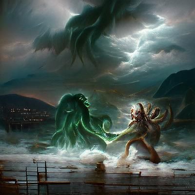 Zeus Battles Cthulhu in Sinister Style