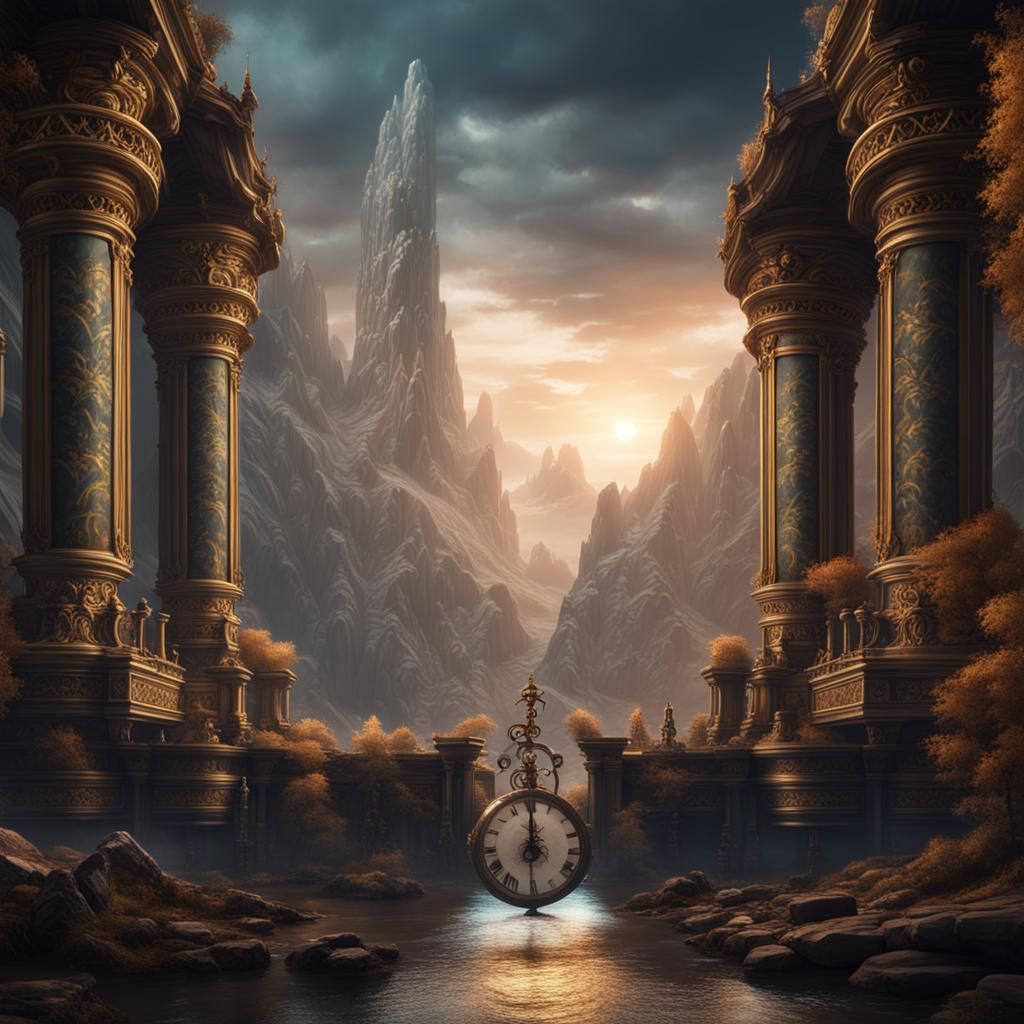 Fantastical God of Time in Detailed Matte Painting