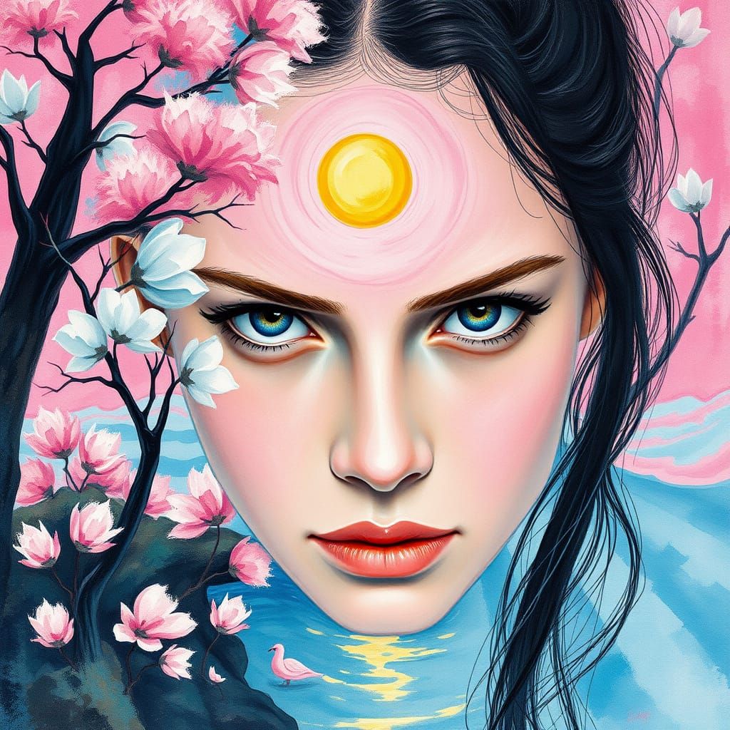 Ethereal Portrait in Pastel Hues