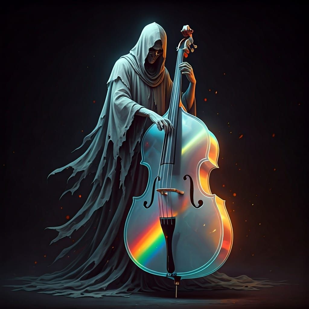 Ethereal Specter Plays a Translucent Double Bass