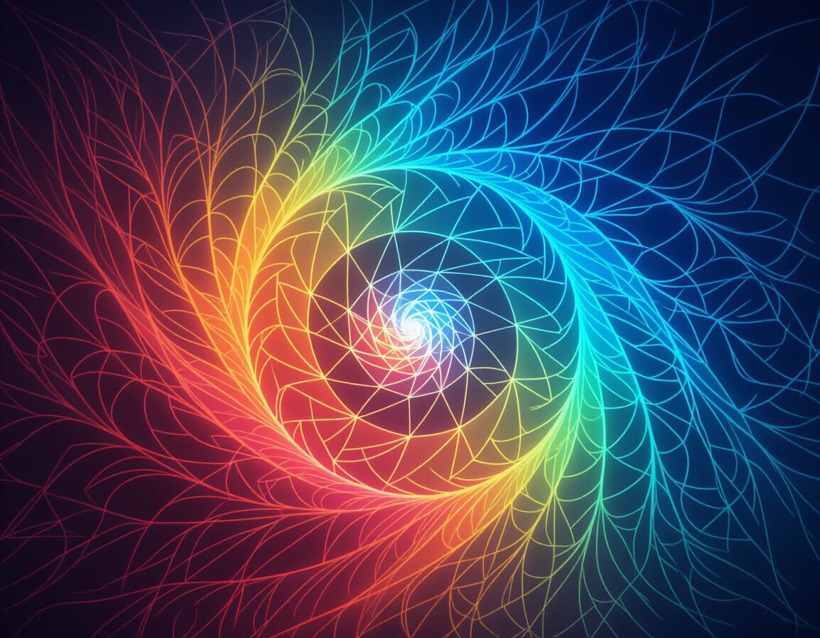 Glowing 3D Fractal Flames in Doodleblend Style