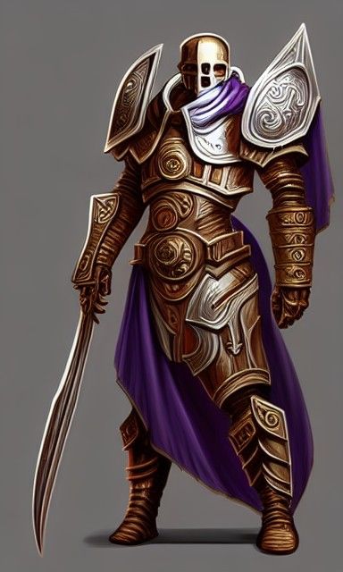 Detailed Warforged Rendering in Maximalist Matte Style