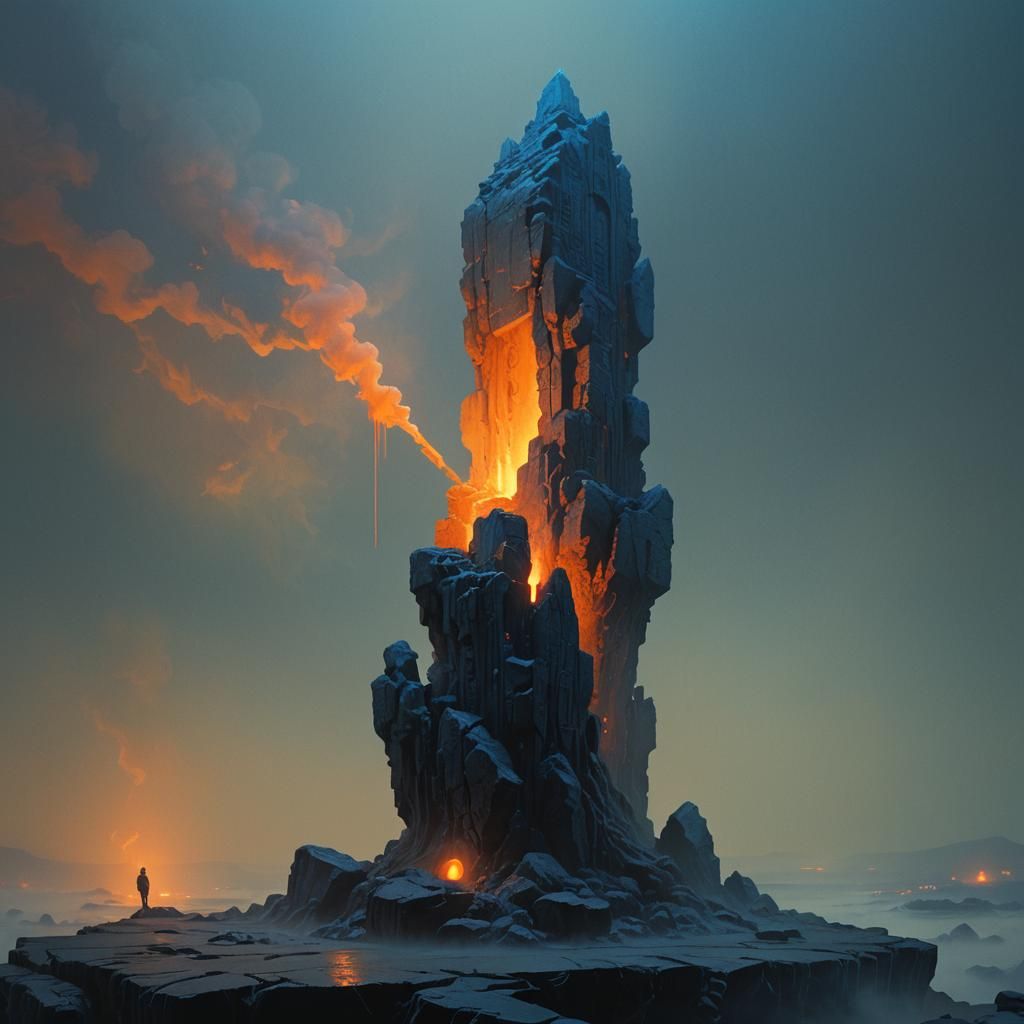 Pencil Eraser Sculpture in Fantasy Environment