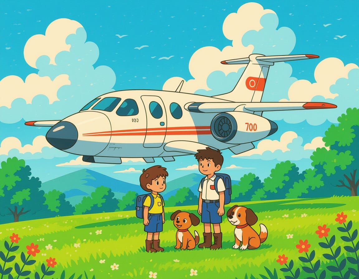 Nostalgic Adventure Cartoon in Whimsical Style