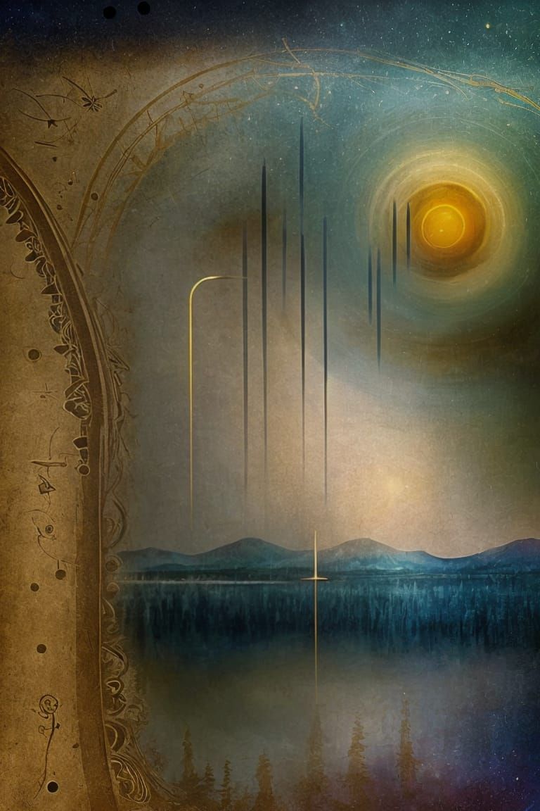 Abstract Gold Blending Cycles: Detailed Matte Painting