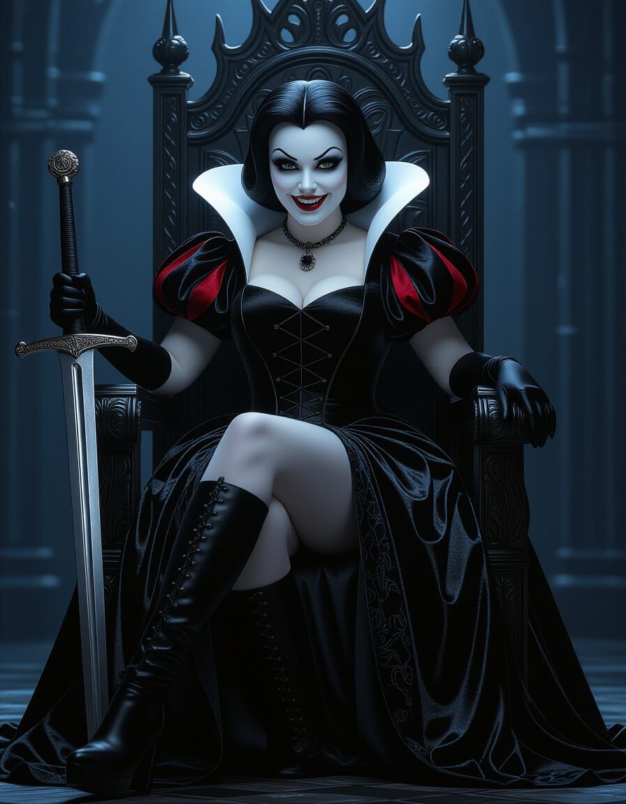 Evil Snow White in Dark Throne Room