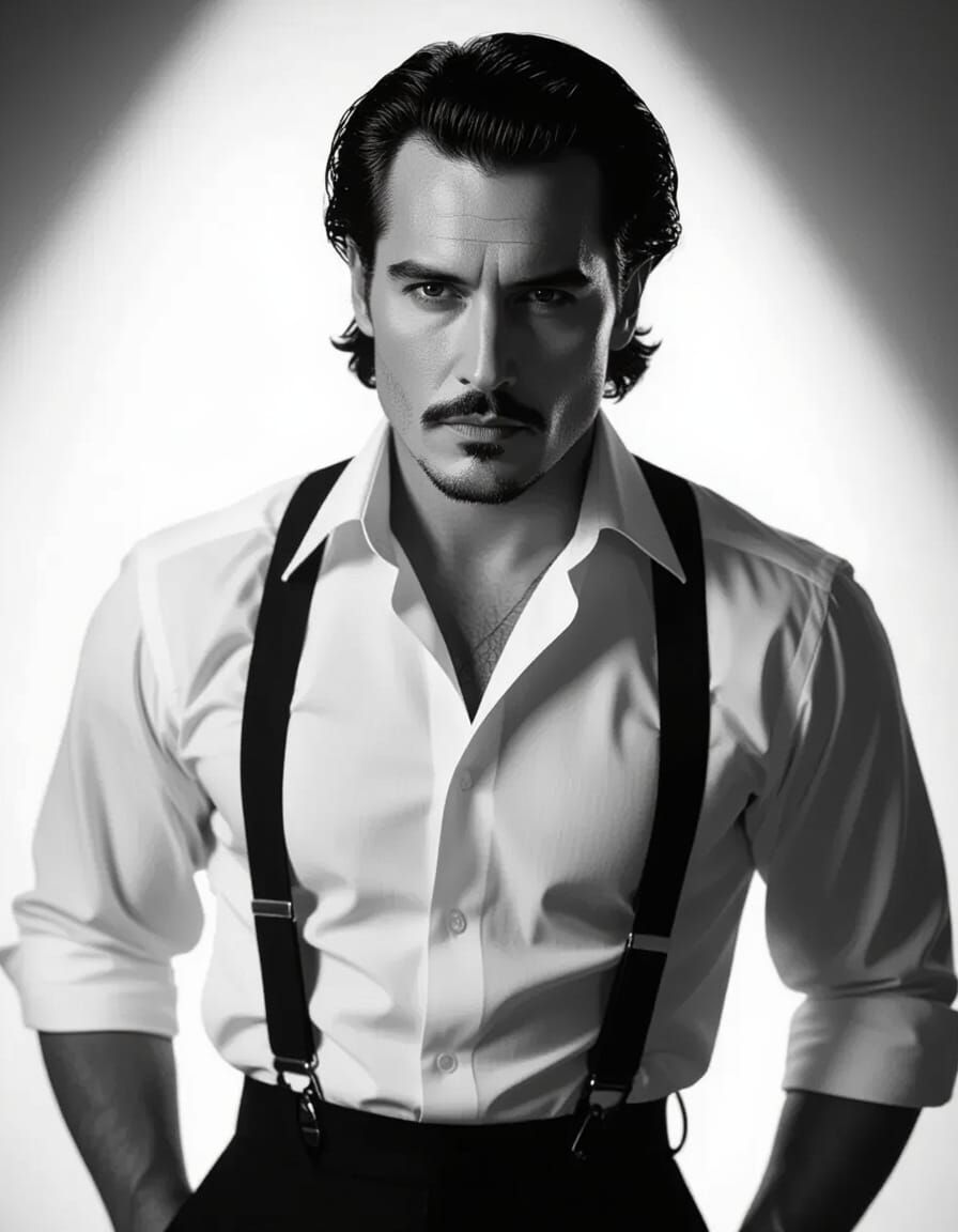 1940s Hollywood Portrait of a Charismatic Man