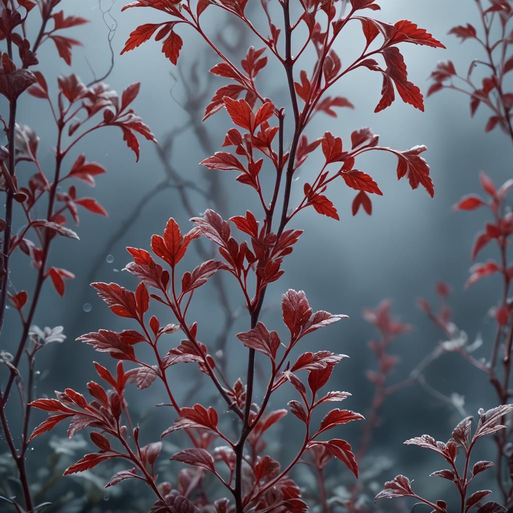 Detailed Macro Photograph of Vibrant Red Coriander