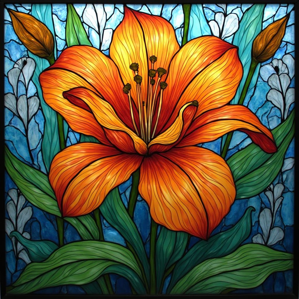 Stained Glass Flower in Botanical Garden