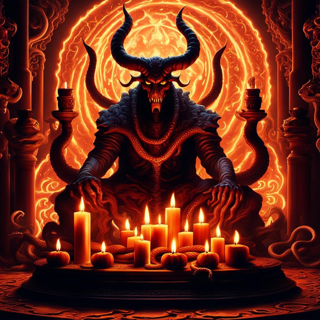 Fiery Devil at Altar: Abstract Expressionism