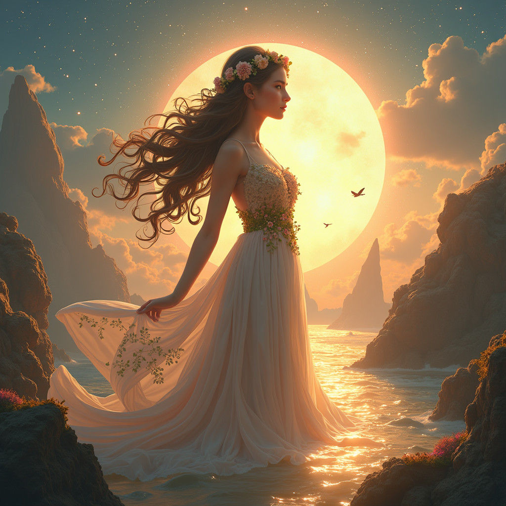 Gaia: Earth Goddess in Anime-Inspired Digital Art