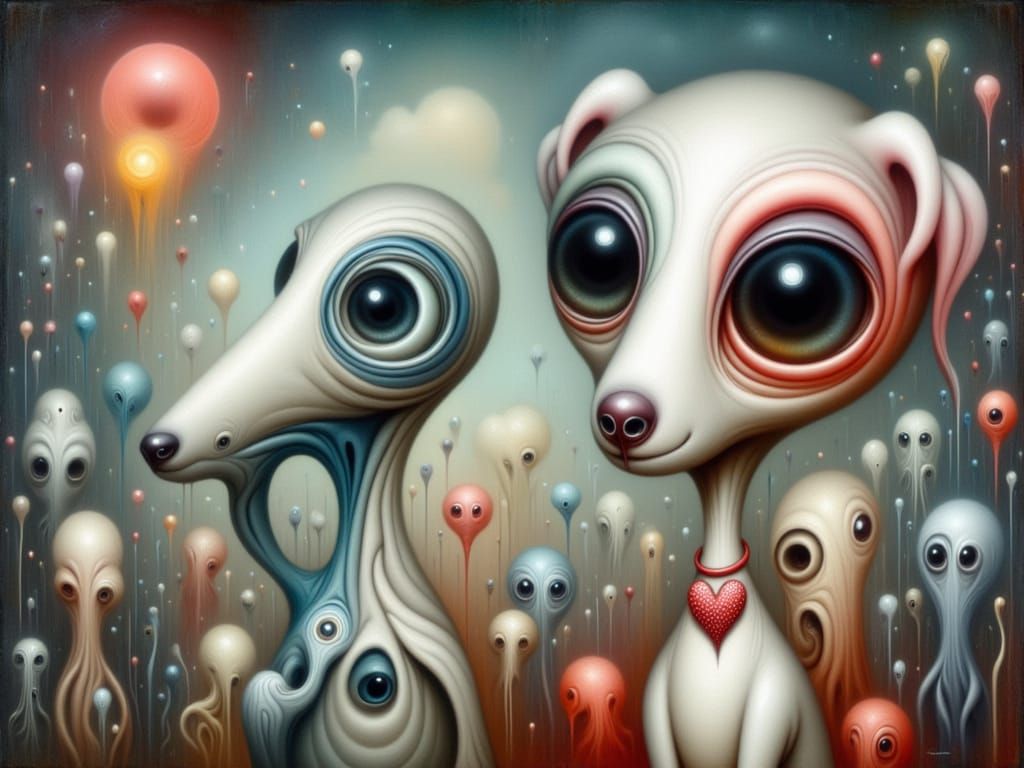 Surreal Dogs in a Futuristic World with Whimsical Cyberpunk ...