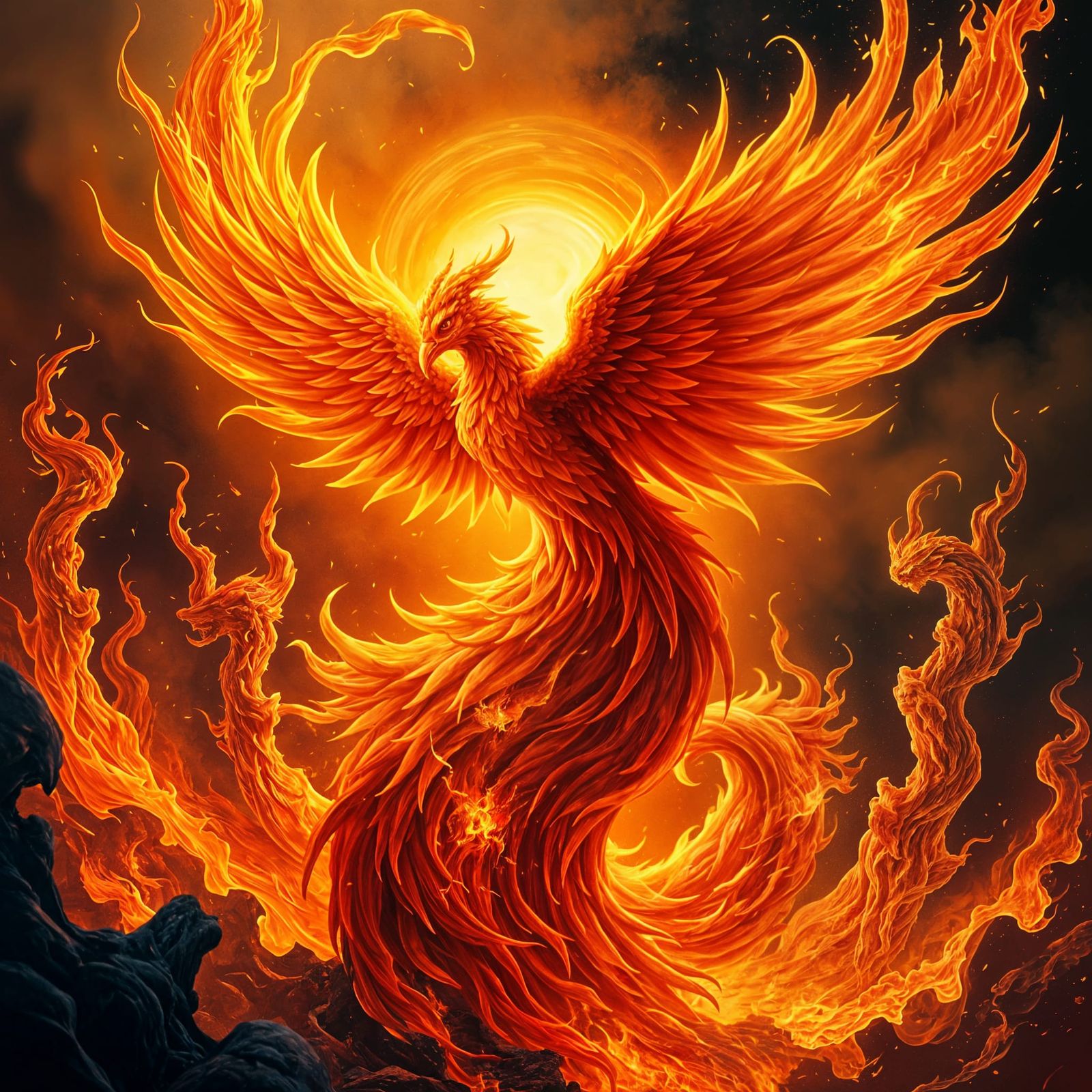 Phoenix Rising From Fire