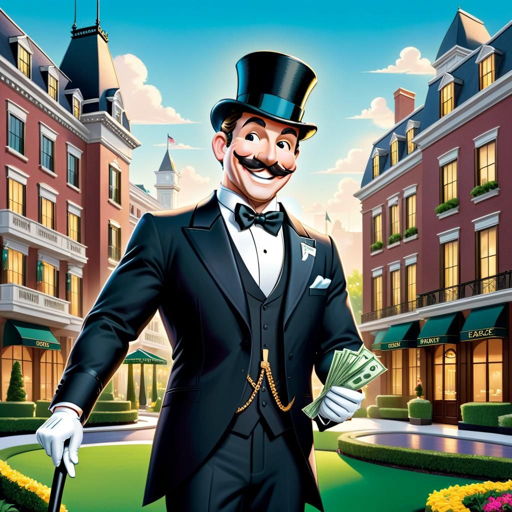 Cartoon Portrait: Monopoly Man at Park Place Hotel