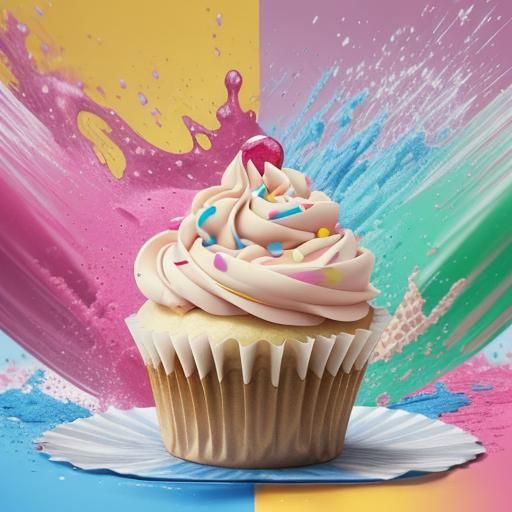 Animated Cupcake with Splashes