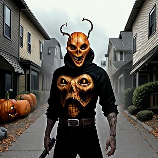 Pumpkinhead Rampages on Halloween Night