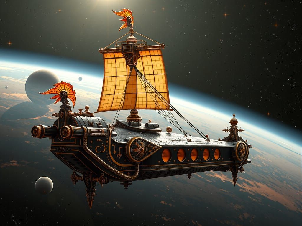 Renaissance Starship in Hyper Realistic Detail