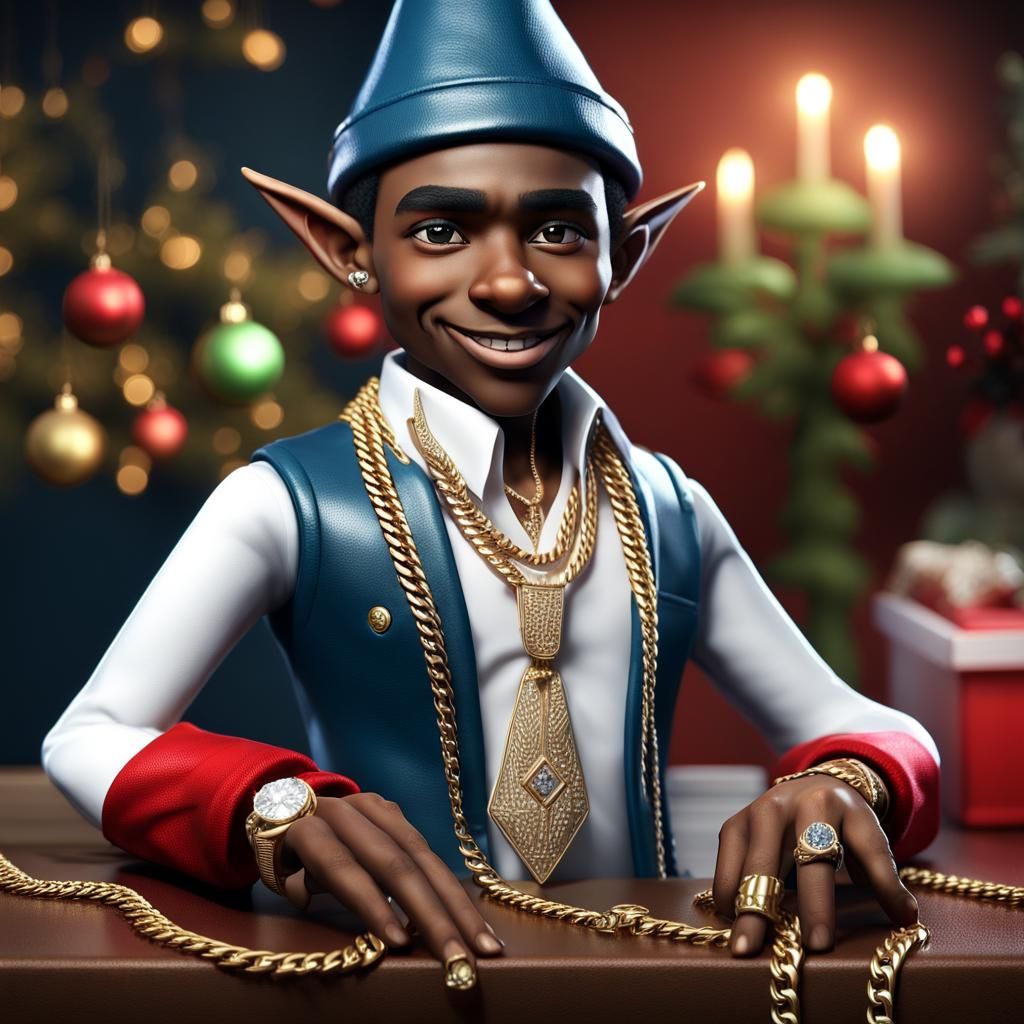 Elf on the Shelf Gangster in Hip Hop Style