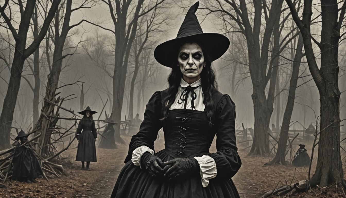 Gothic Salem Portrait: Sinister Puritan Women