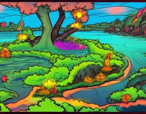 Enchanted Island: A River of Glowing Creatures