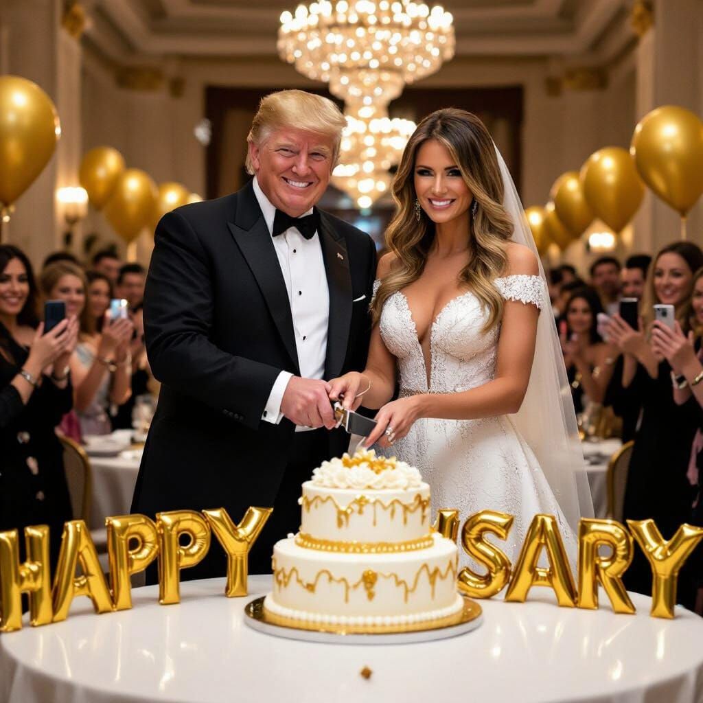 Donald and Melania Trump Celebrate Anniversary in Lavish Sty...