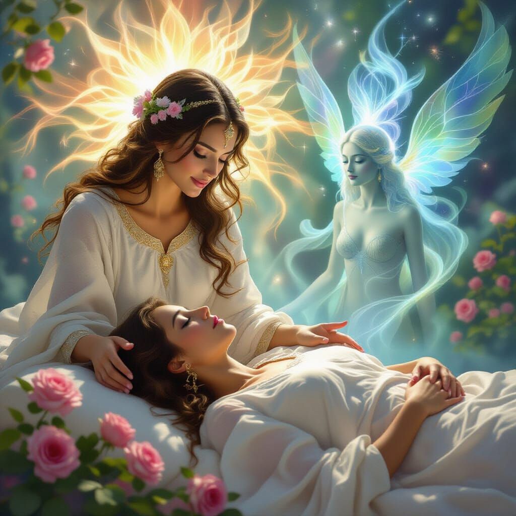Divine Mother Offers Energy Healing in Ethereal Dreamscape