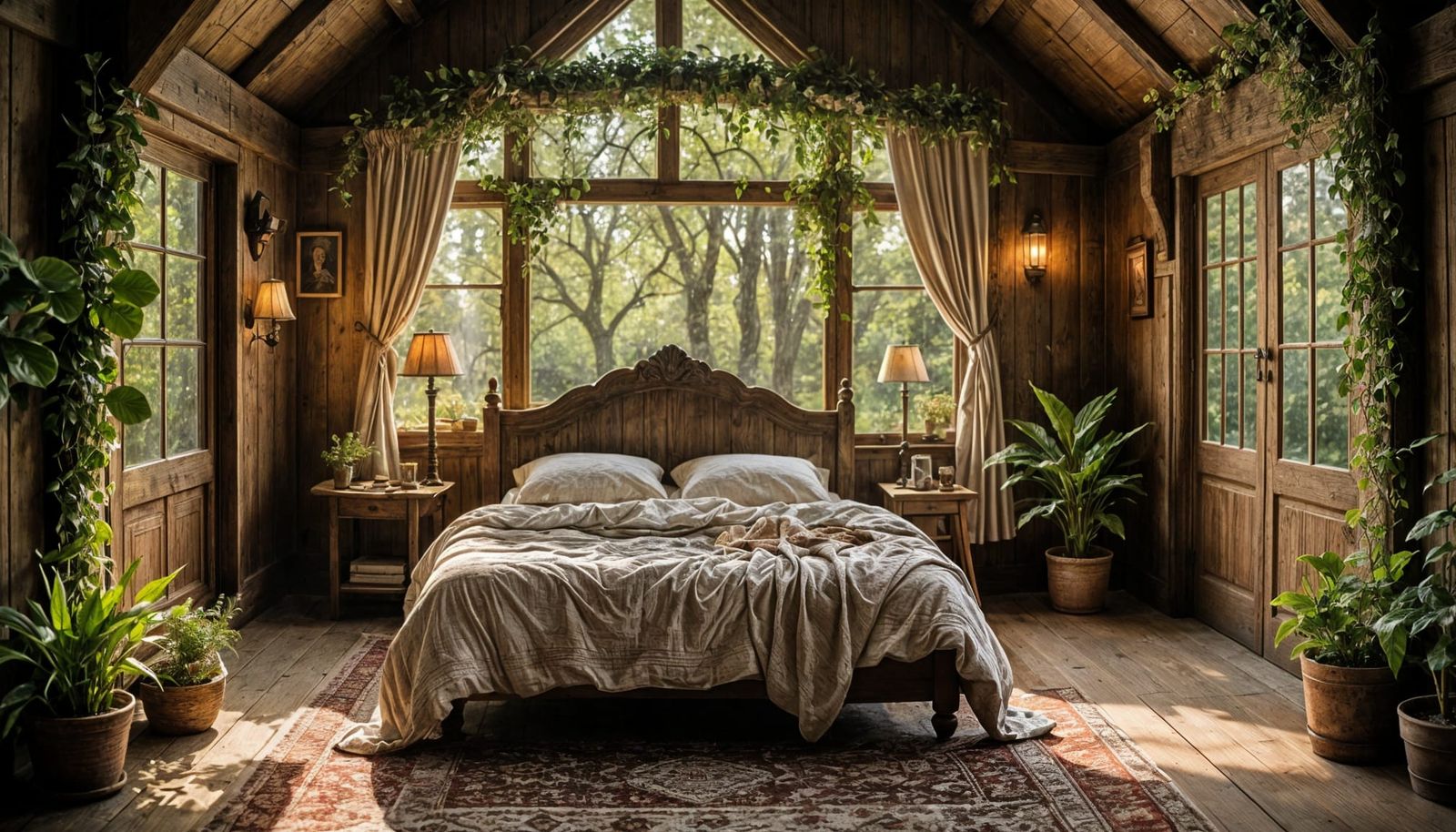 Cozy Rustic Bedroom Inside Elven Cottage