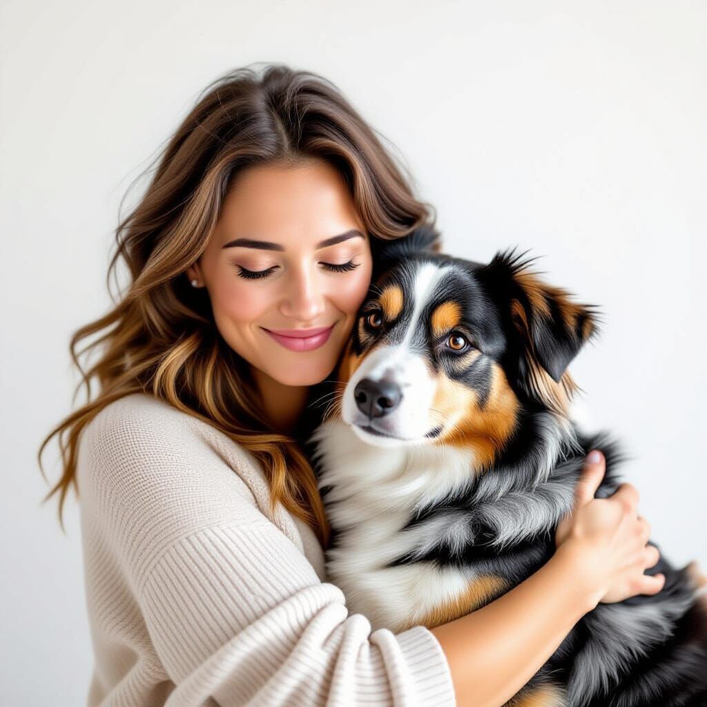 Adult Hugs Shelter Dog in Warm, Candid Moment