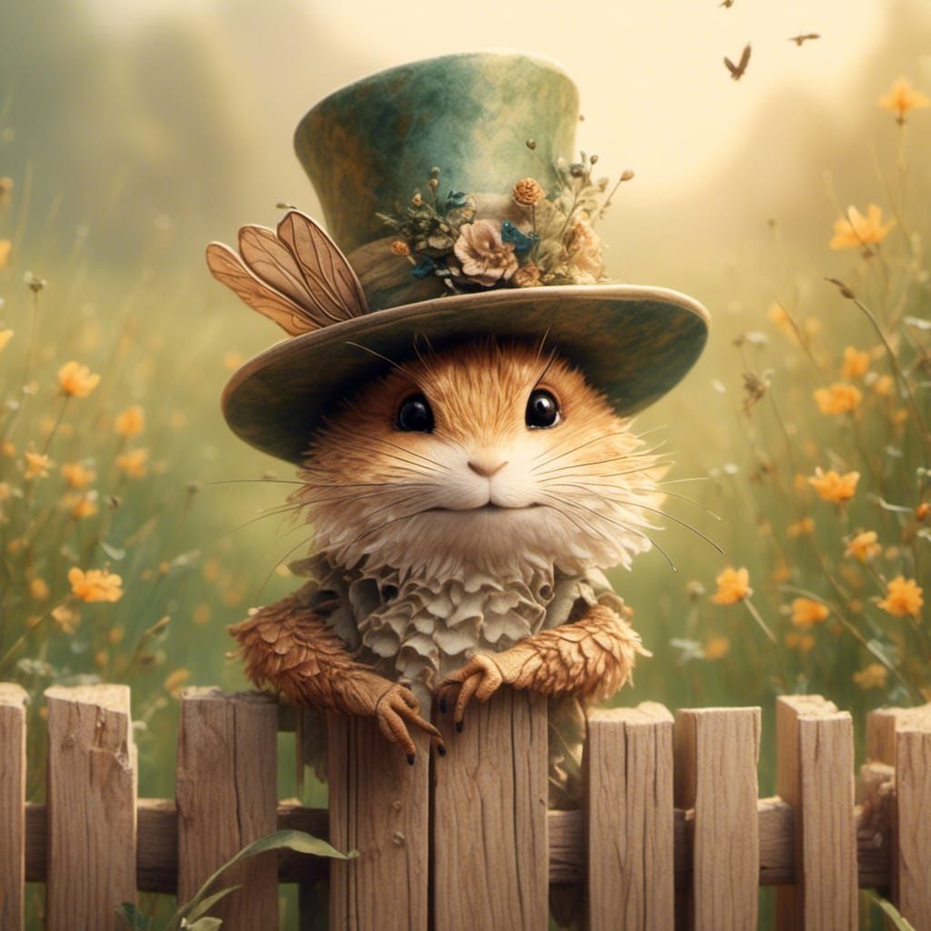 Cricket in Top Hat: Whimsical Watercolor Illustration