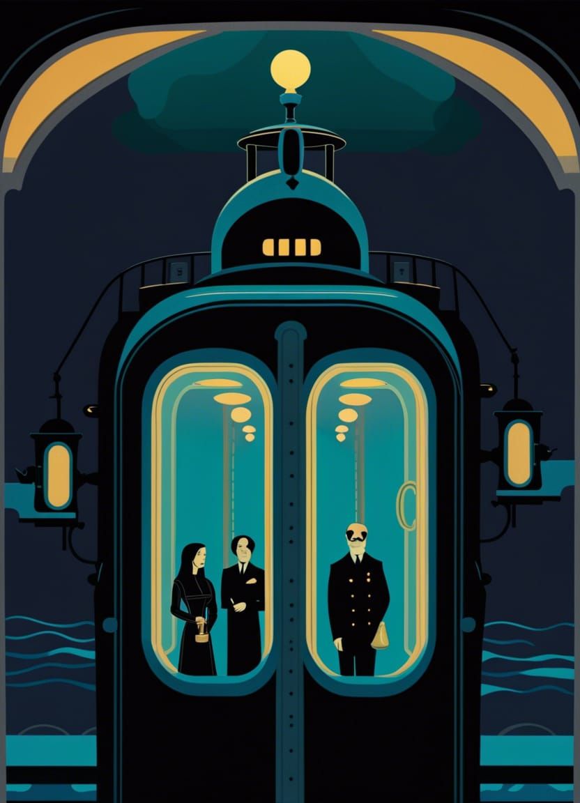 The Addams Family in Wes Anderson Style