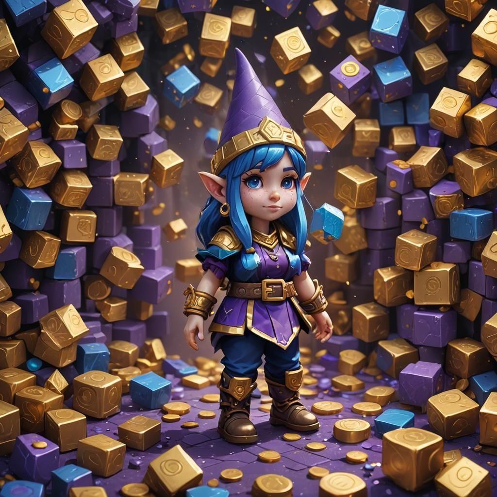 Pixel Gnome in a Fantasy Video Game World