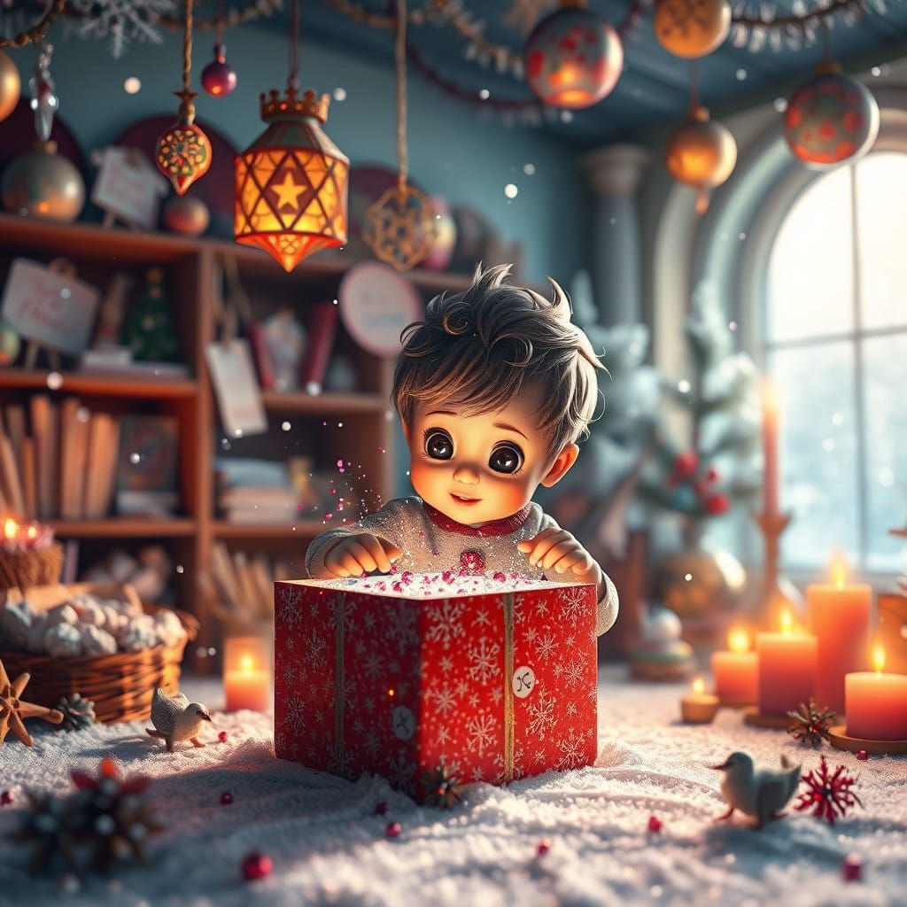 Whimsical Winter Wonderland with Art Supplies and Enchanted....