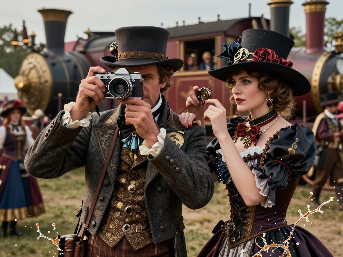 Steampunk Photographer Captures Festival Scene