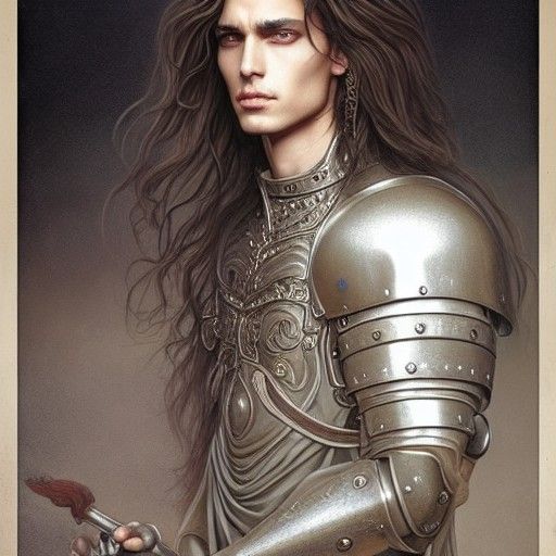 Armoured Androgynous Man: Detailed Gothic Portrait