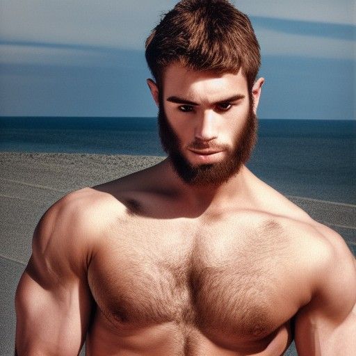 Hypnotic Muscular Man: Hyperdetailed Portrait Photography