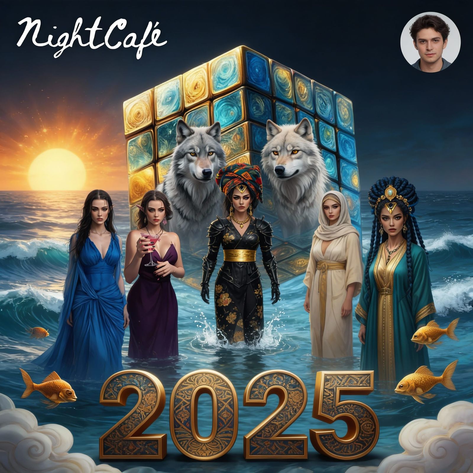 AI Collage of 2025's Top NightCafe Artworks