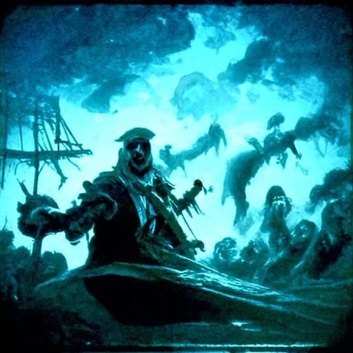 Pirate Storm in the Style of Gustave Doré