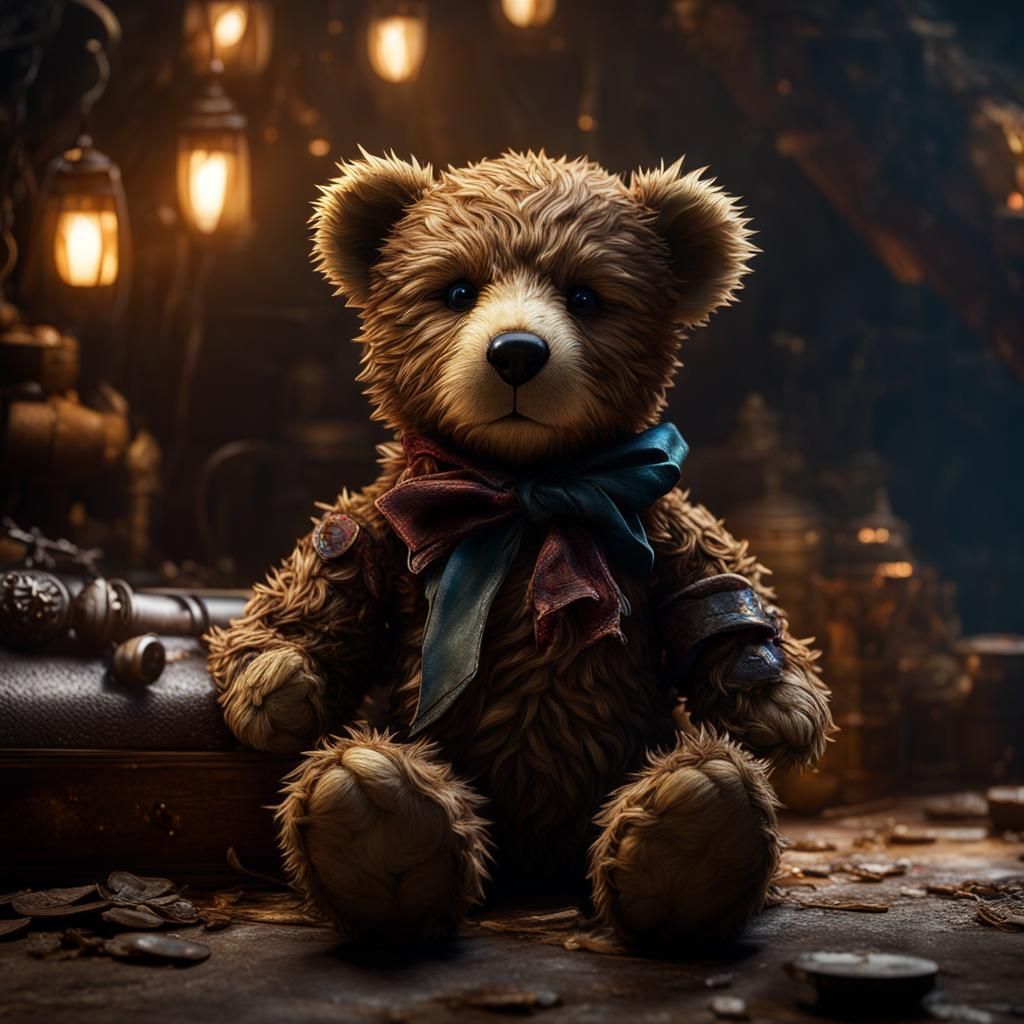 Worn Teddy Bear Detailed Matte Painting