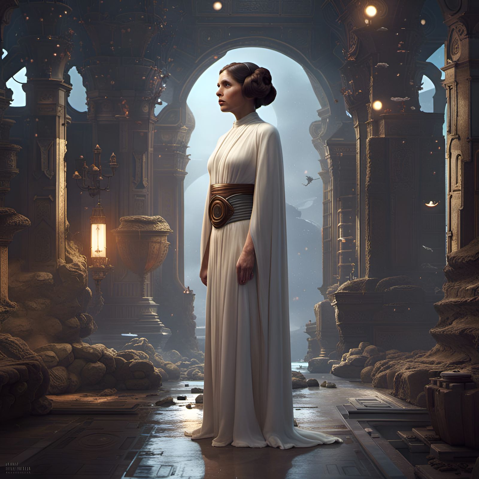 Epic Princess Leia Digital Oil Painting