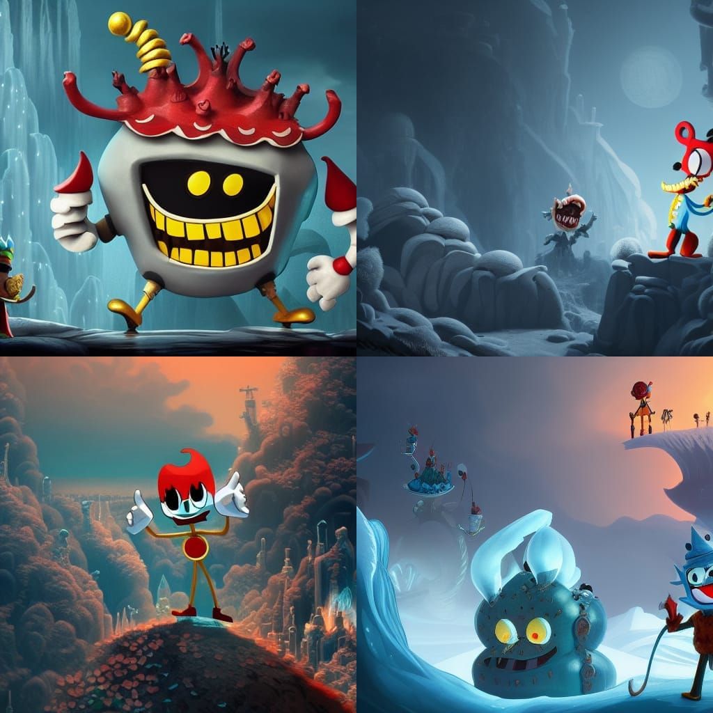 Cuphead, Jake, and Ice King: Epic Digital Painting