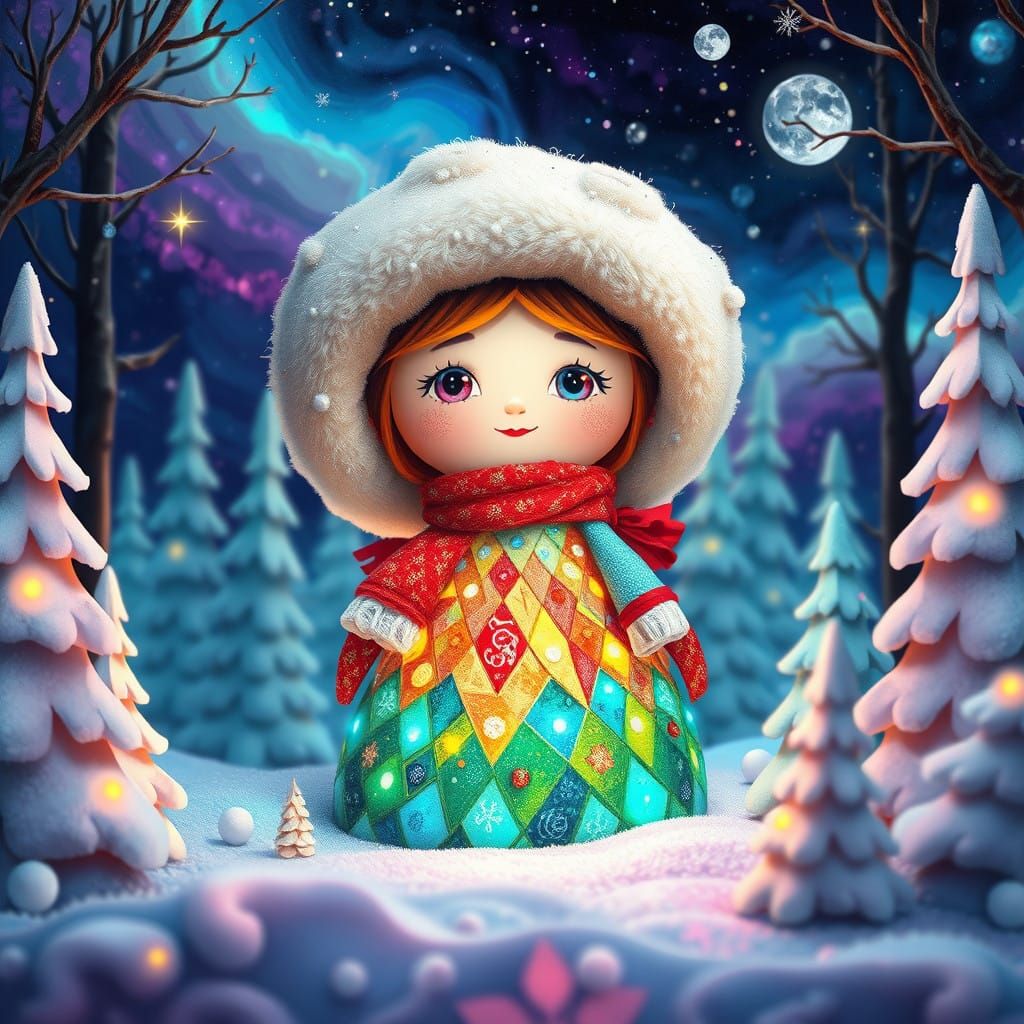 Surreal Winter Wonderland in Iridescent Hues