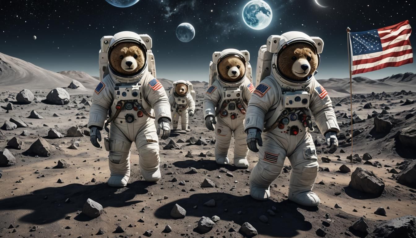 Teddy Bears on Moon: A Space Adventure