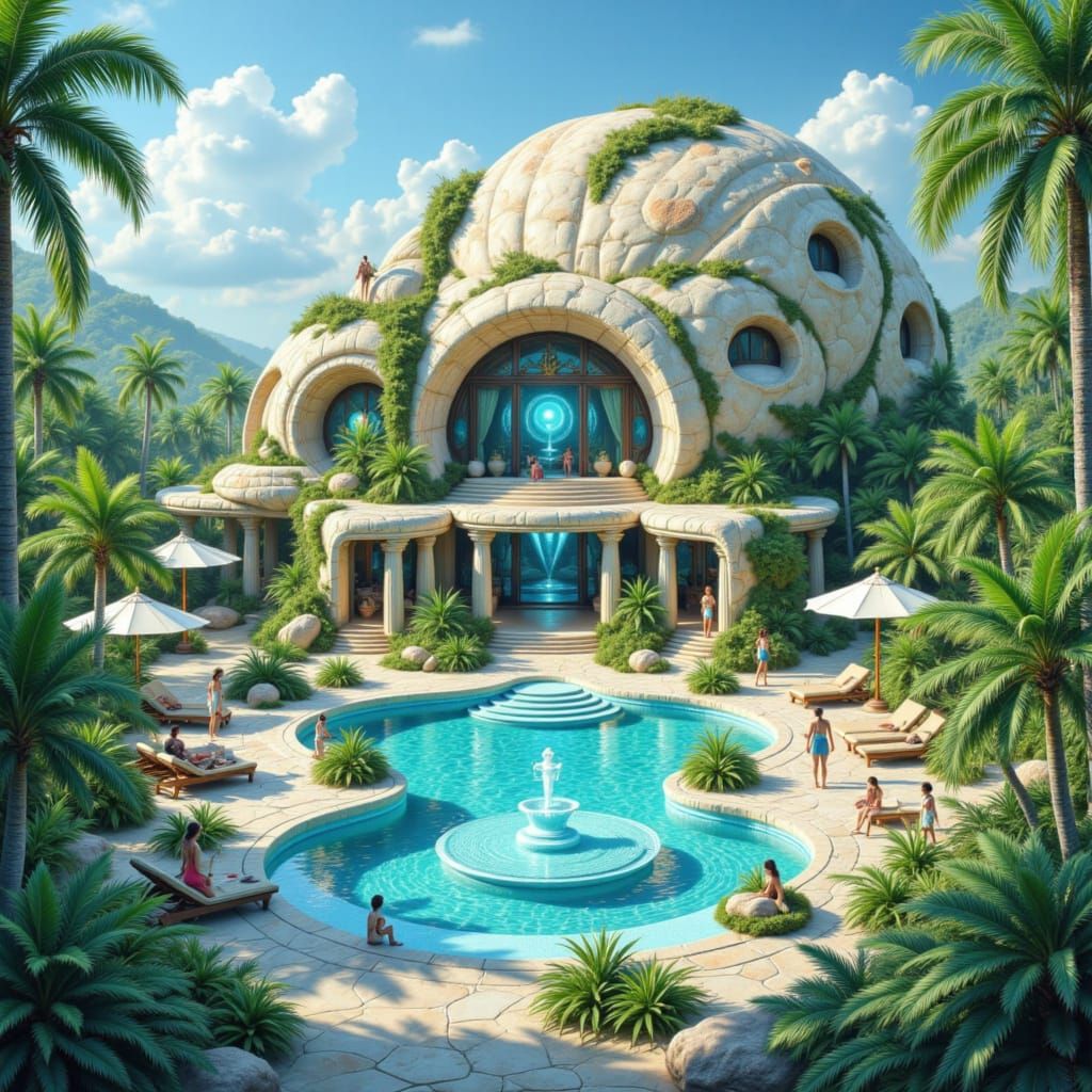 Cannabis Resort in Seashell Palace, Tarot Card Style