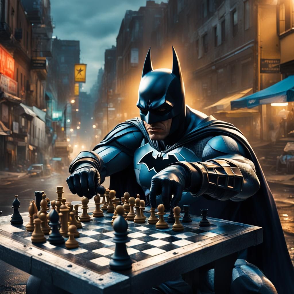 Hyperrealistic Batman Plays Chess in Ghetto