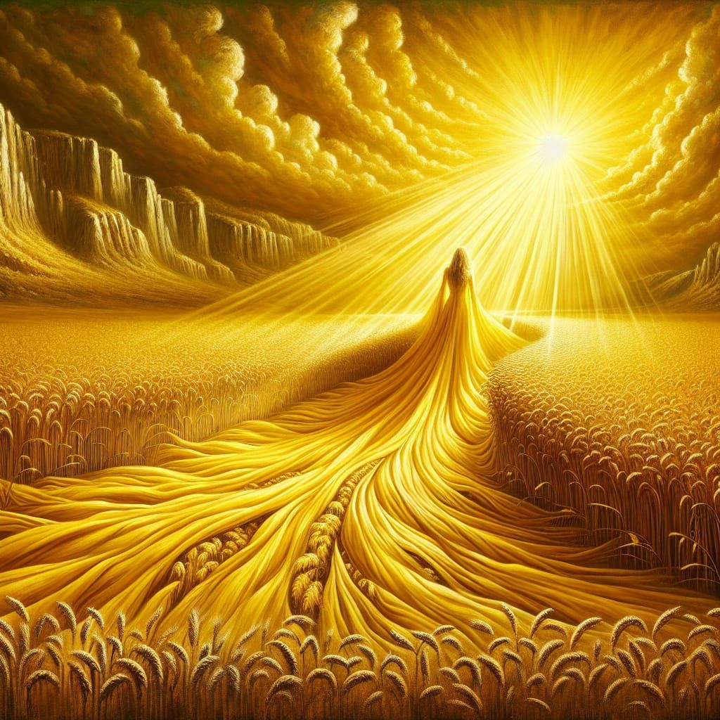 Woman in Wheat Field: Gothic Environmental Art