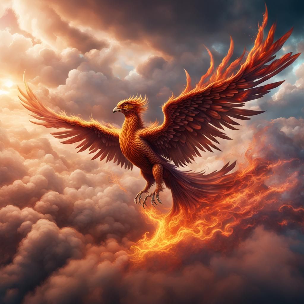 Phoenix Ascending: Detailed Matte Painting